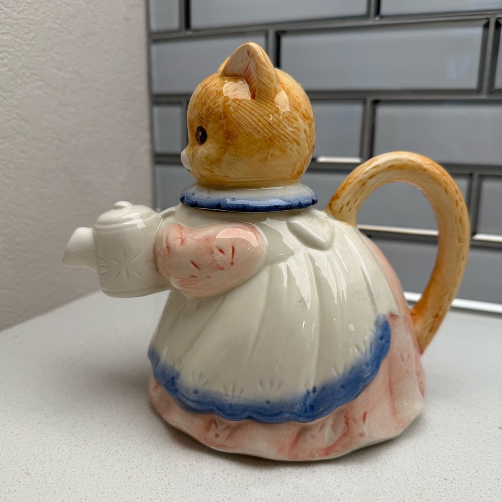 Vintage Takahashi Figural Cat Teapot 90s Kitten Ceramic - Picture 3 of 17